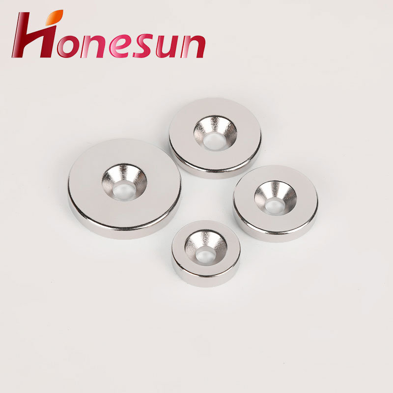  Super Strong Disc Magnets with Screw Hole Custom Rare Earth Neodymium Magnets with Countersunk Hole N35 N42 N45 N50 N52 NdFeB Magnets 