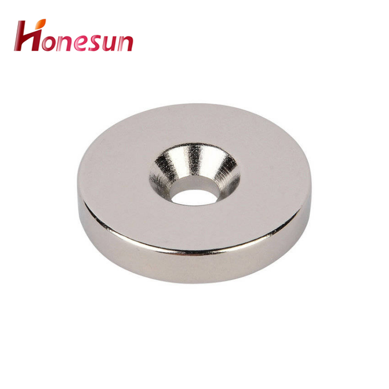 Custom Super Strong Rare Earth Neodymium Magnets with Countersunk Hole Round Magnets with Screw Hole N35 N42 N45 N50 N52 NdFeB Magnets 