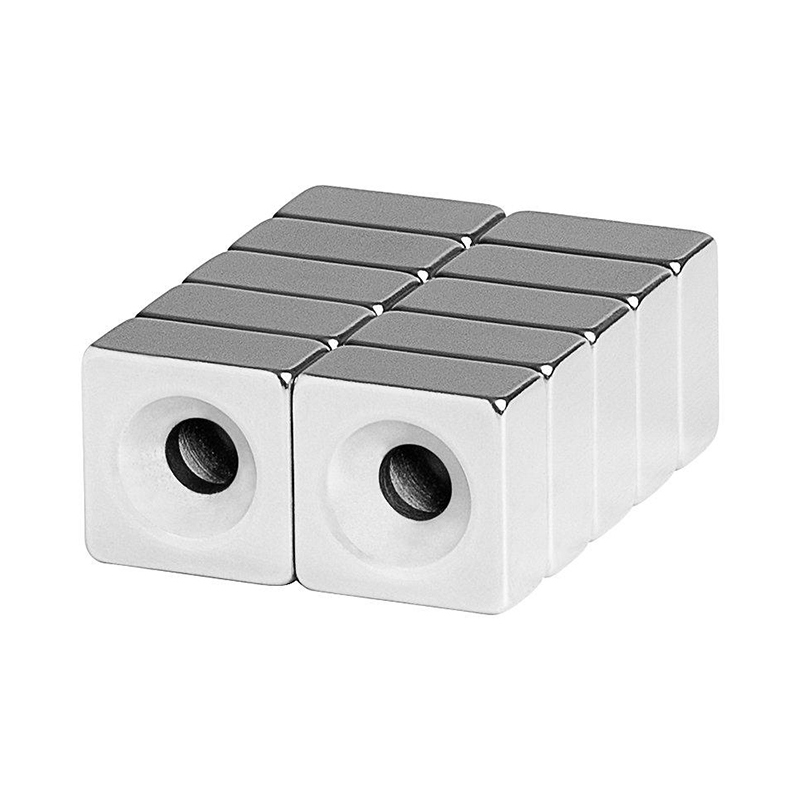 N35 N38 N40 N45 N48 N50 N52 Nickel Coating Magnet with Countersunk Hole Strong Magnets Block Magnets Neodymium Magnet Bar