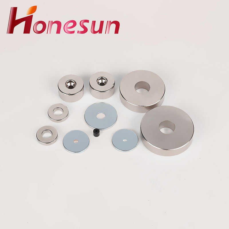 Super Strong Disc Magnets with Screw Hole Custom Rare Earth Neodymium Magnets with Countersunk Hole N35 N42 N45 N50 N52 NdFeB Magnets 