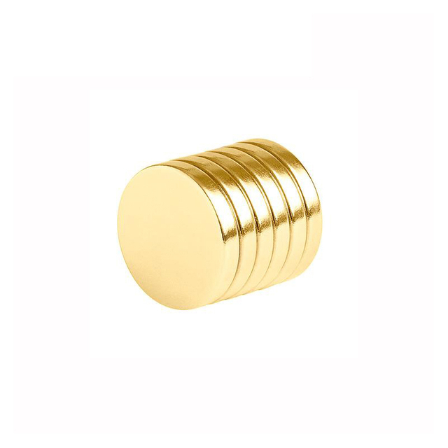 N52 Round Disc Neodymium Magnet with Gold Zinc Epoxy Coating