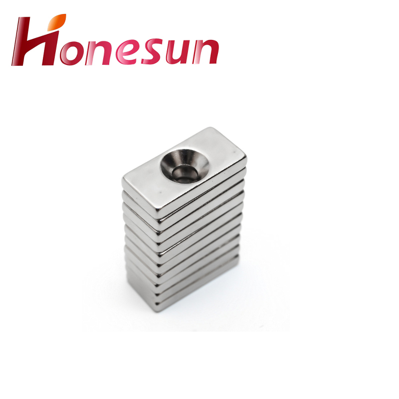 Custom Super Strong Square Magnets with Screw Hole N35 N38 N42 N45 N48 N52 Block Magnets with Countersunk Hole Neodymium Magnets