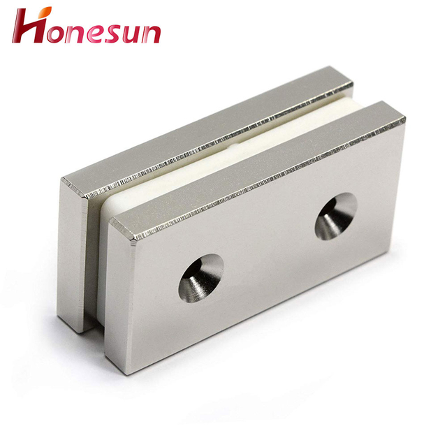 N45 Block Magnet Neodymium with Countersink Hole